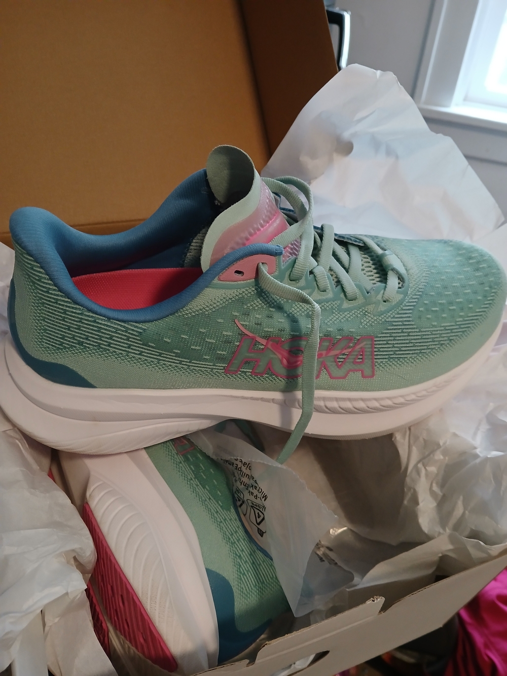 HOKA Women's Teal/Pink Running Shoes